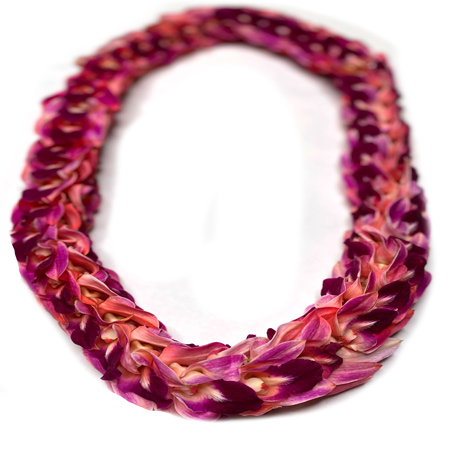 Purple Single Orchid Lei ( 10 Pack - Free Shipping )